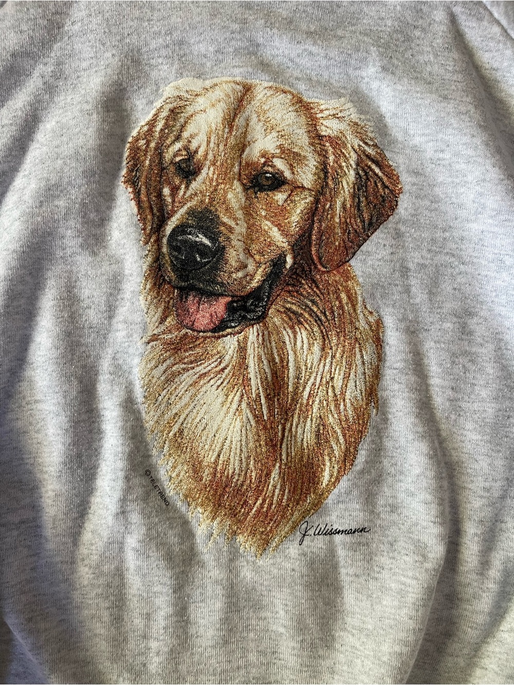 Vintage 90’s NWOT Fruit Of The Loom Heather Pullover Golden Retriever XL